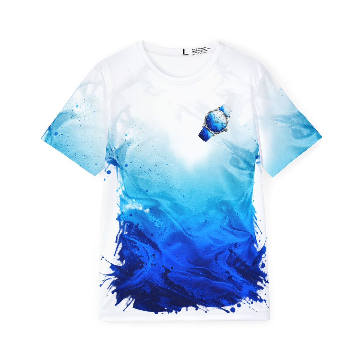 Blue Wave Sports Jersey — Men's All-Over Print Athletic Tee with Watch Graphic