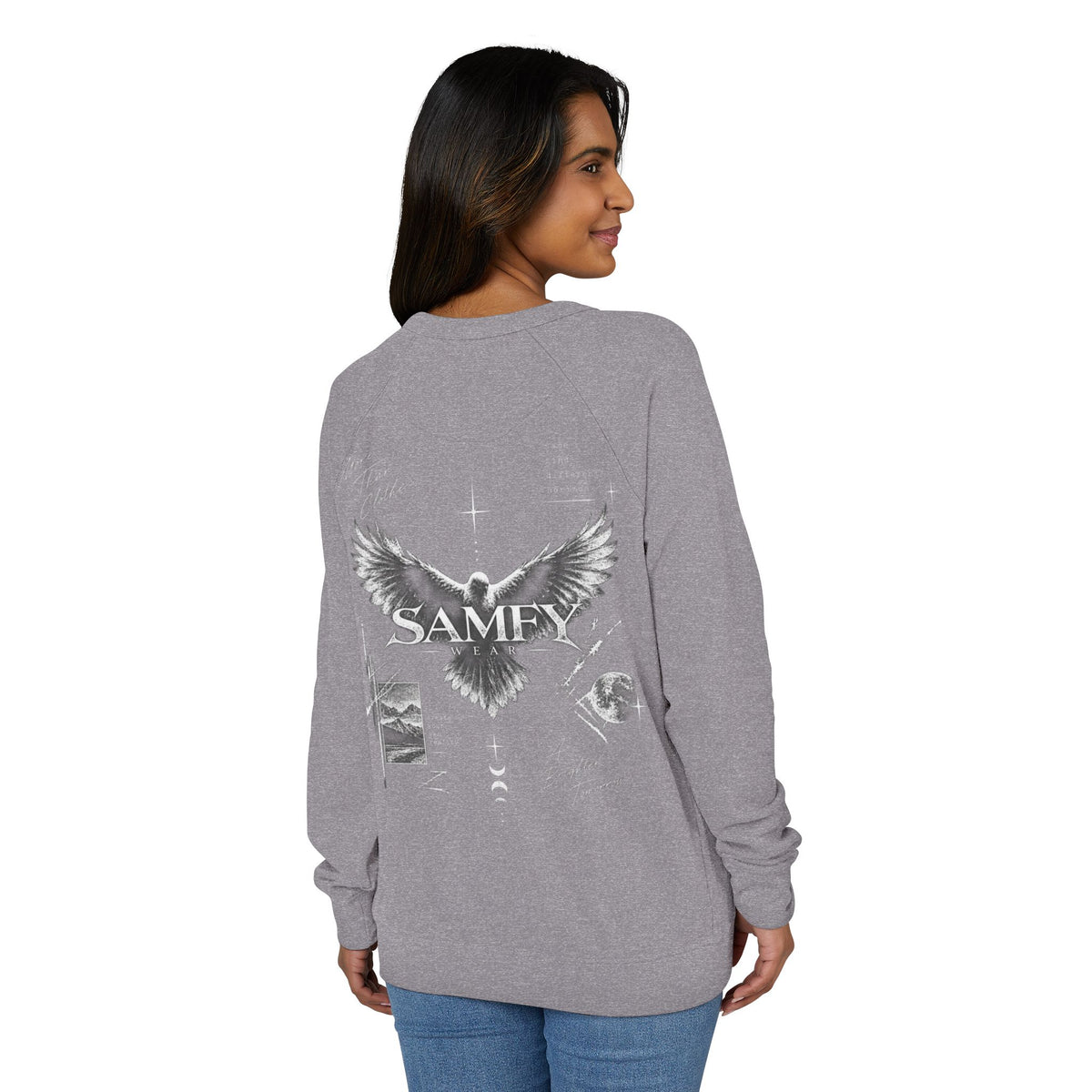 Samey Angel Wings Graphic Crewneck Sweatshirt