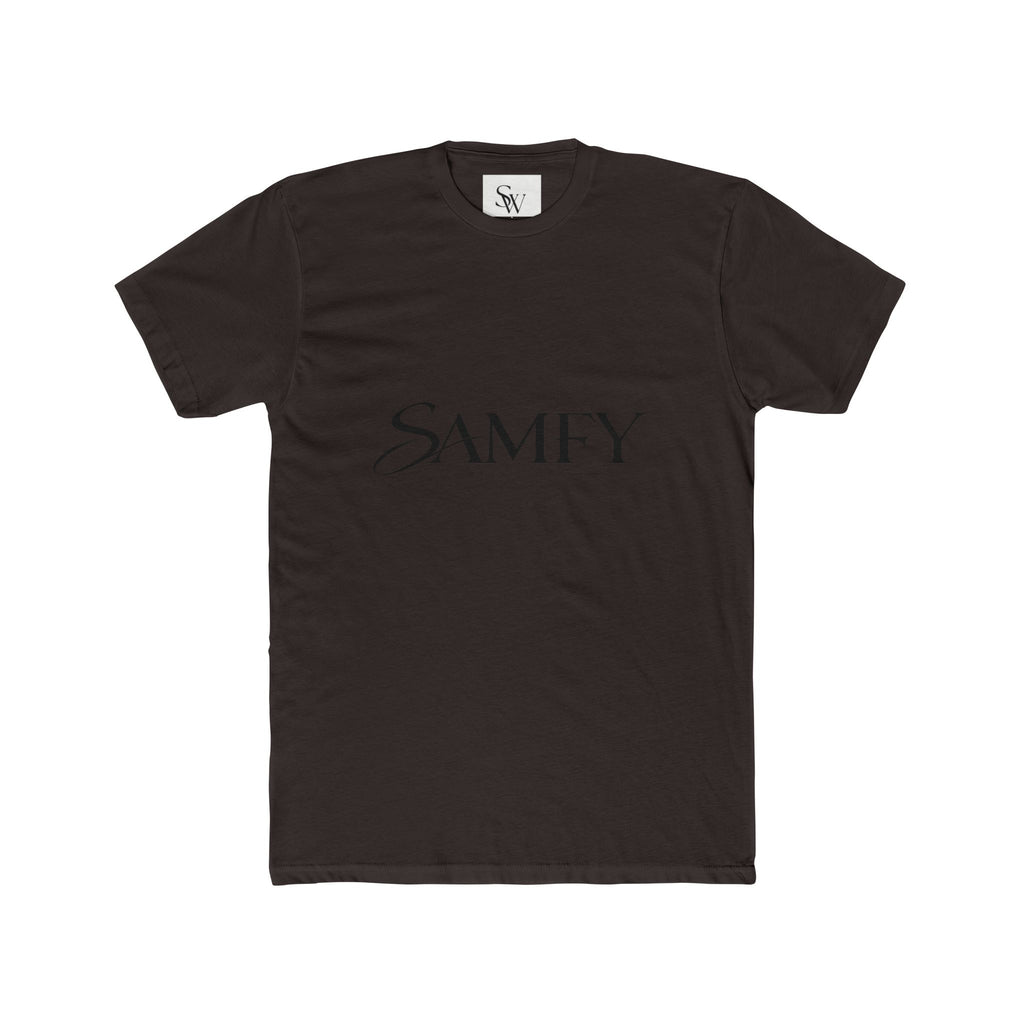 Samfy ‘Street Cred Over Credit’ Graphic Tee — Vintage Text Cotton Crew Shirt