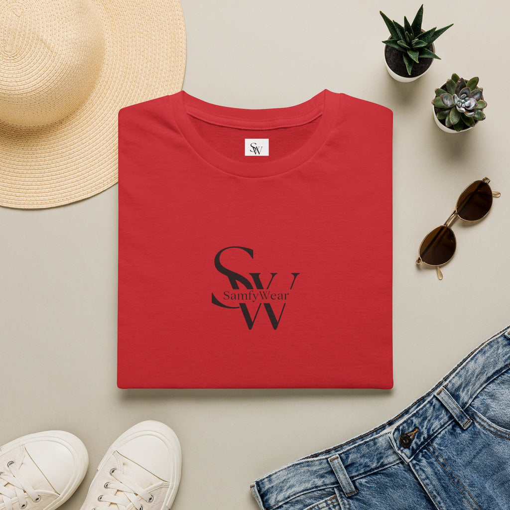 Minimalist Monogram T‑Shirt — 'SW' Slim Script Logo