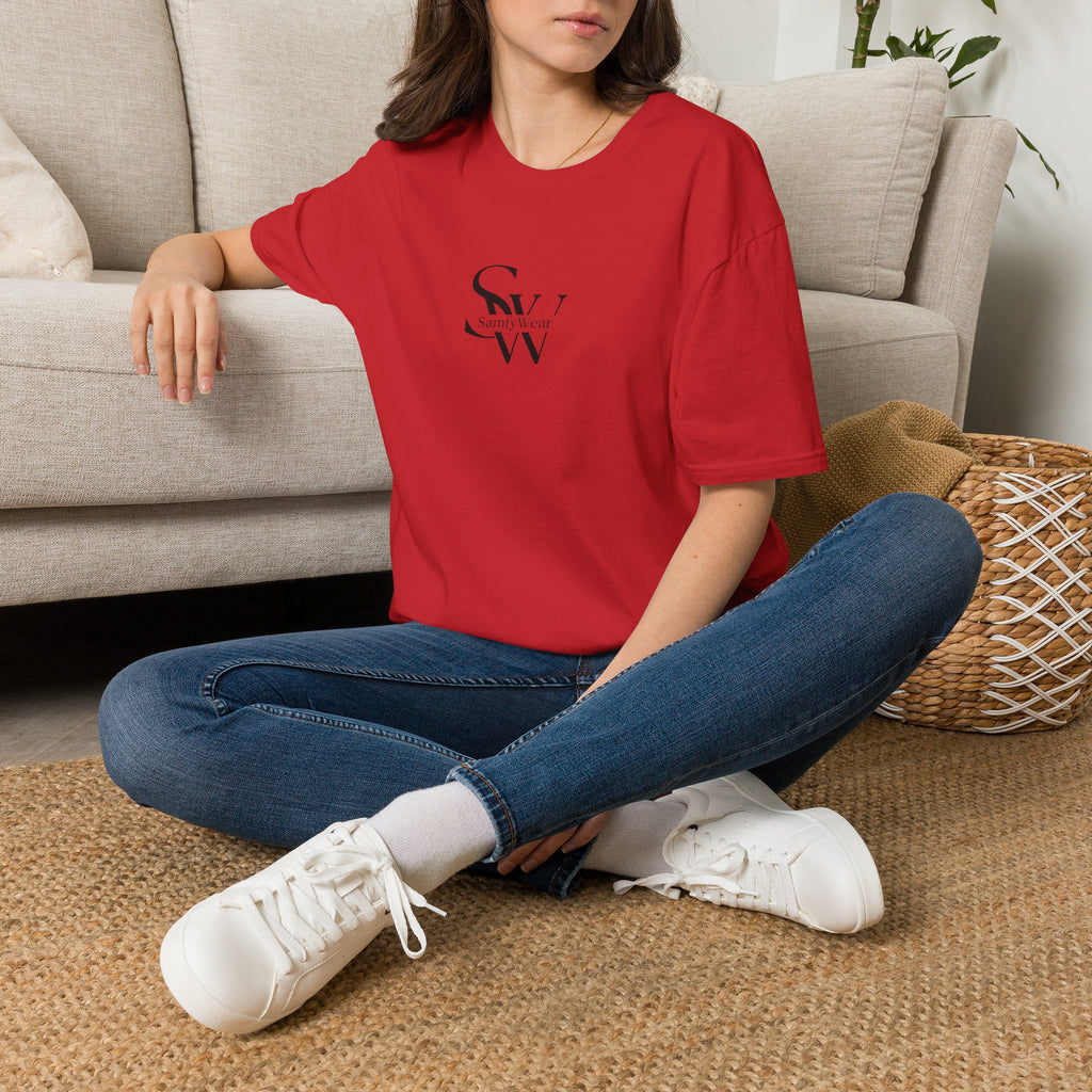 Minimalist Monogram T‑Shirt — 'SW' Slim Script Logo
