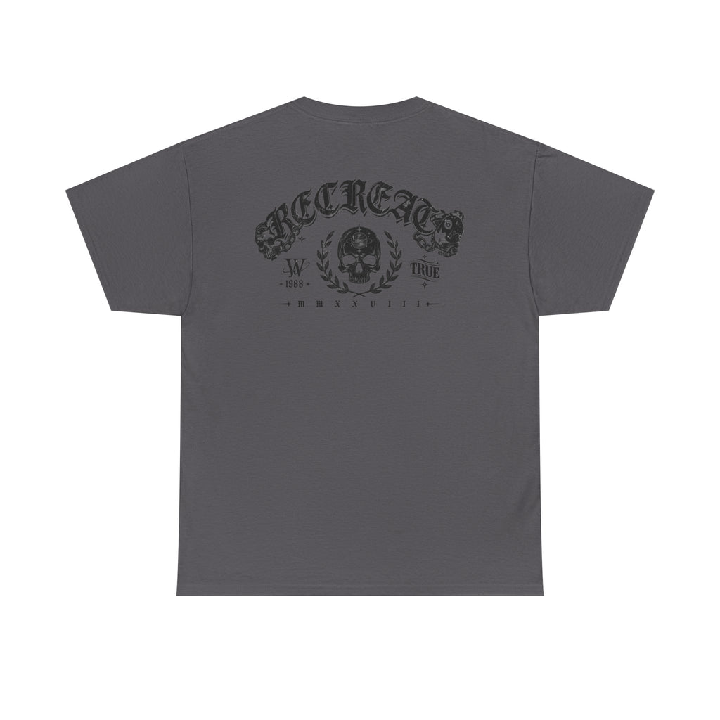 Skull Crest Tee — Vintage Gothic Graphic T-Shirt