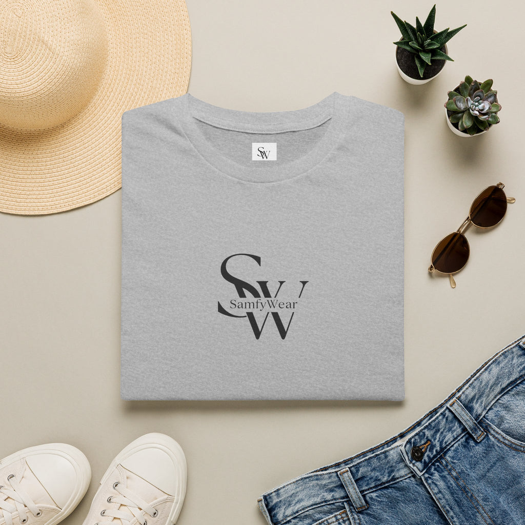 Minimalist Monogram T‑Shirt — 'SW' Slim Script Logo