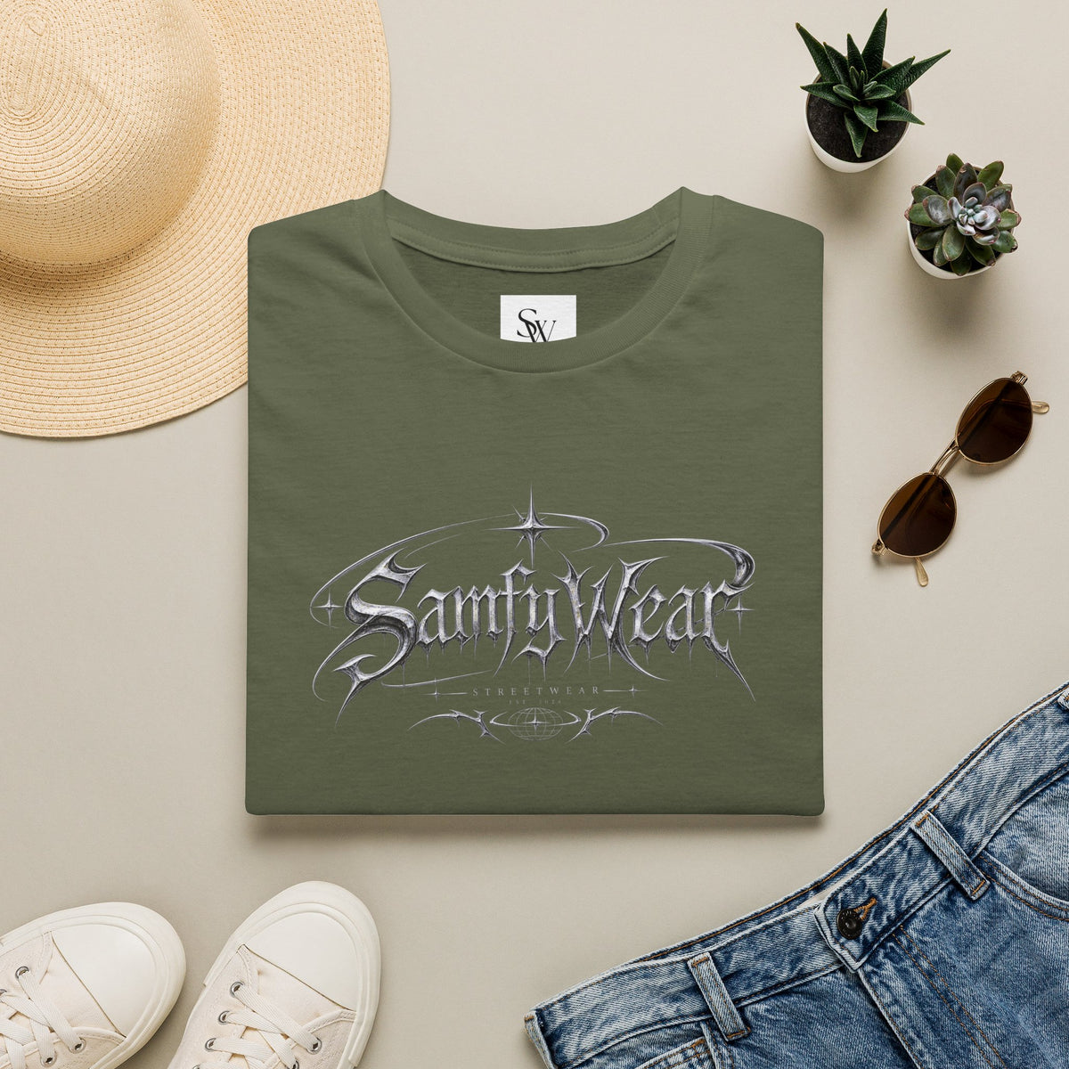 Sanity Wear Gothic Logo T‑Shirt — Edgy Streetwear Graphic Tee