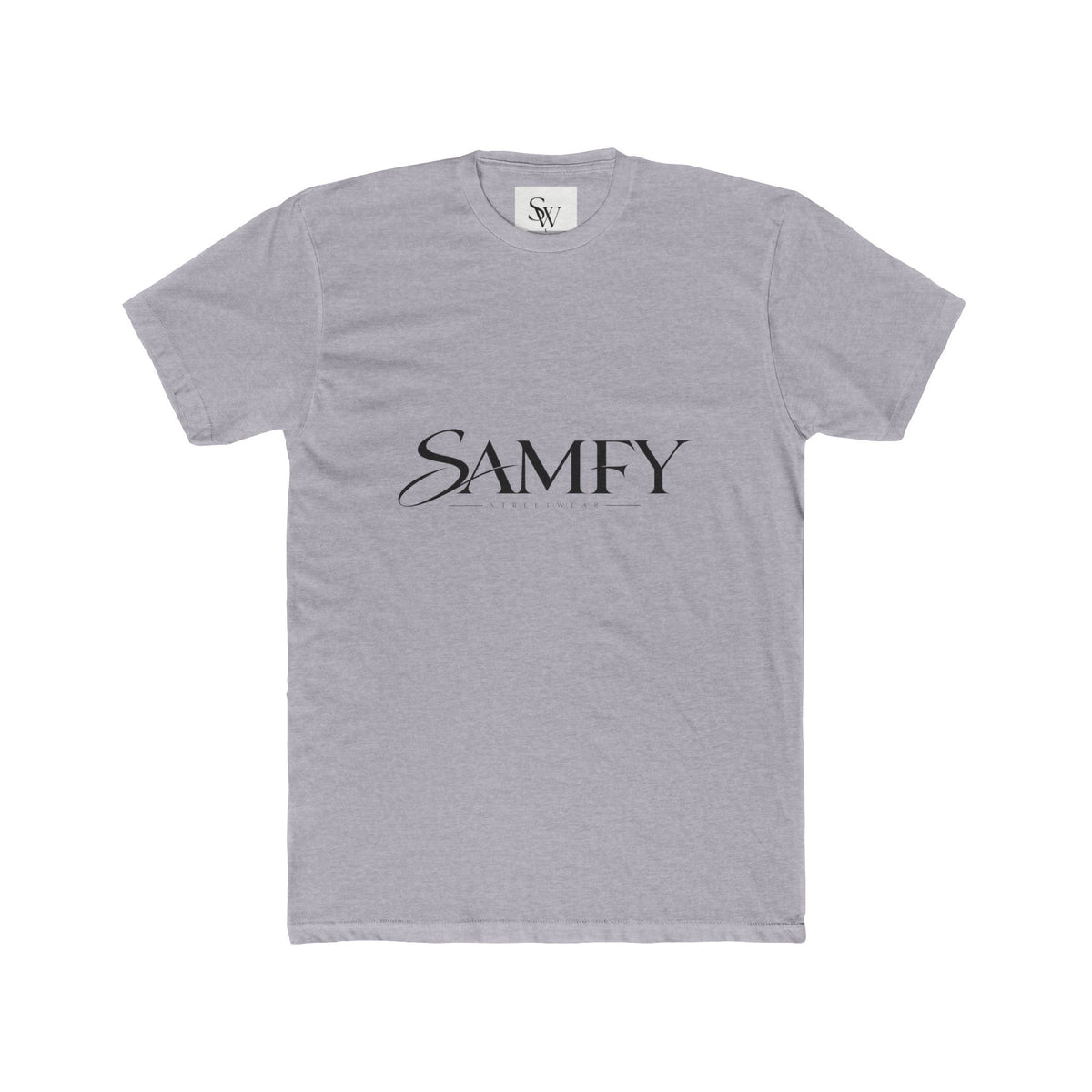 Samfy ‘Street Cred Over Credit’ Graphic Tee — Vintage Text Cotton Crew Shirt