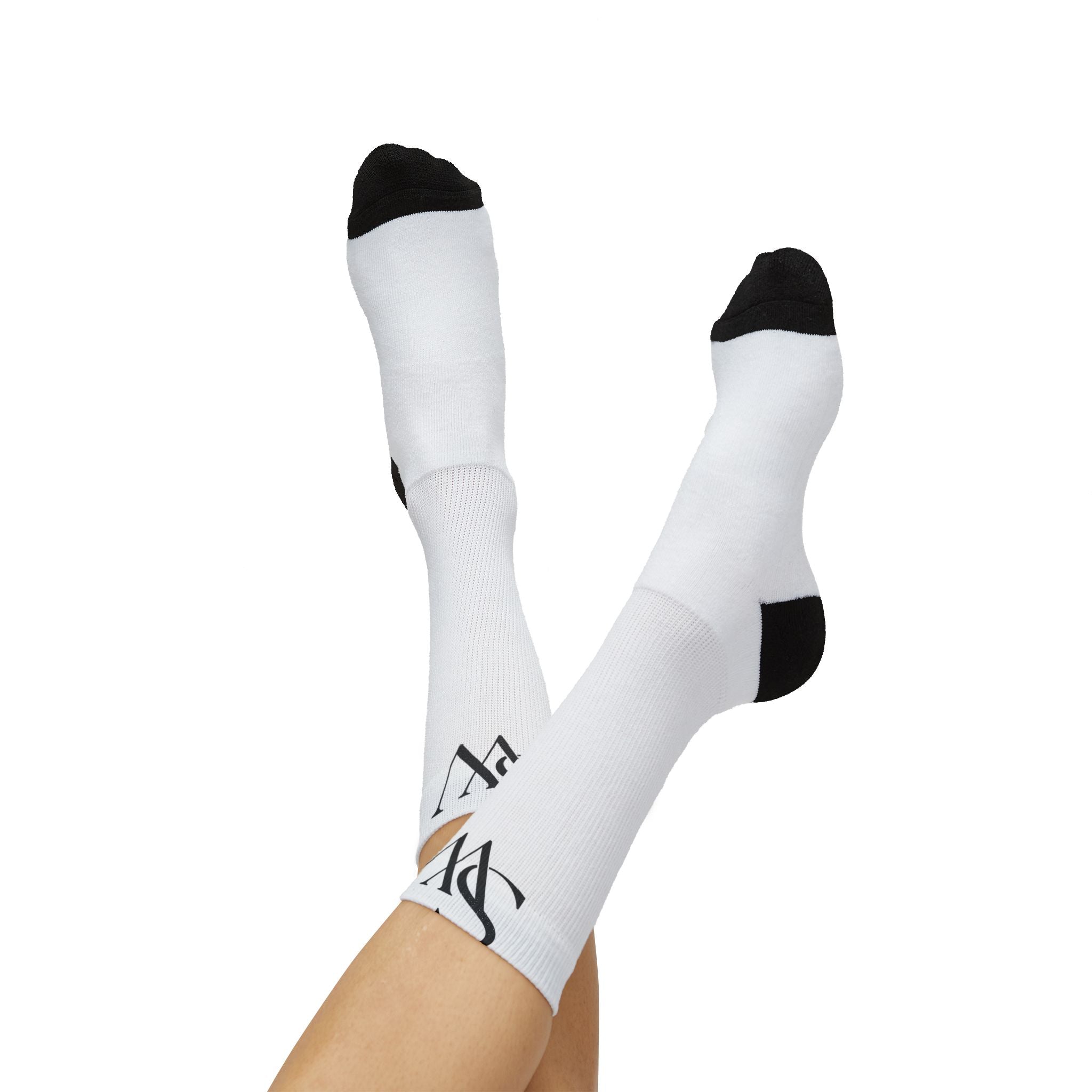 Monogram Sublimation Socks — Personalized AS Initial Crew Socks
