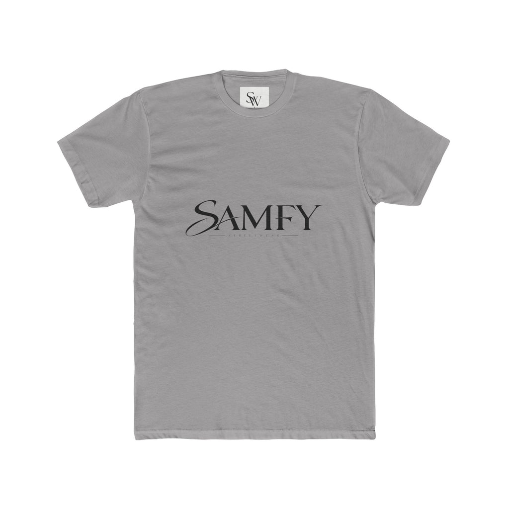 Samfy ‘Street Cred Over Credit’ Graphic Tee — Vintage Text Cotton Crew Shirt
