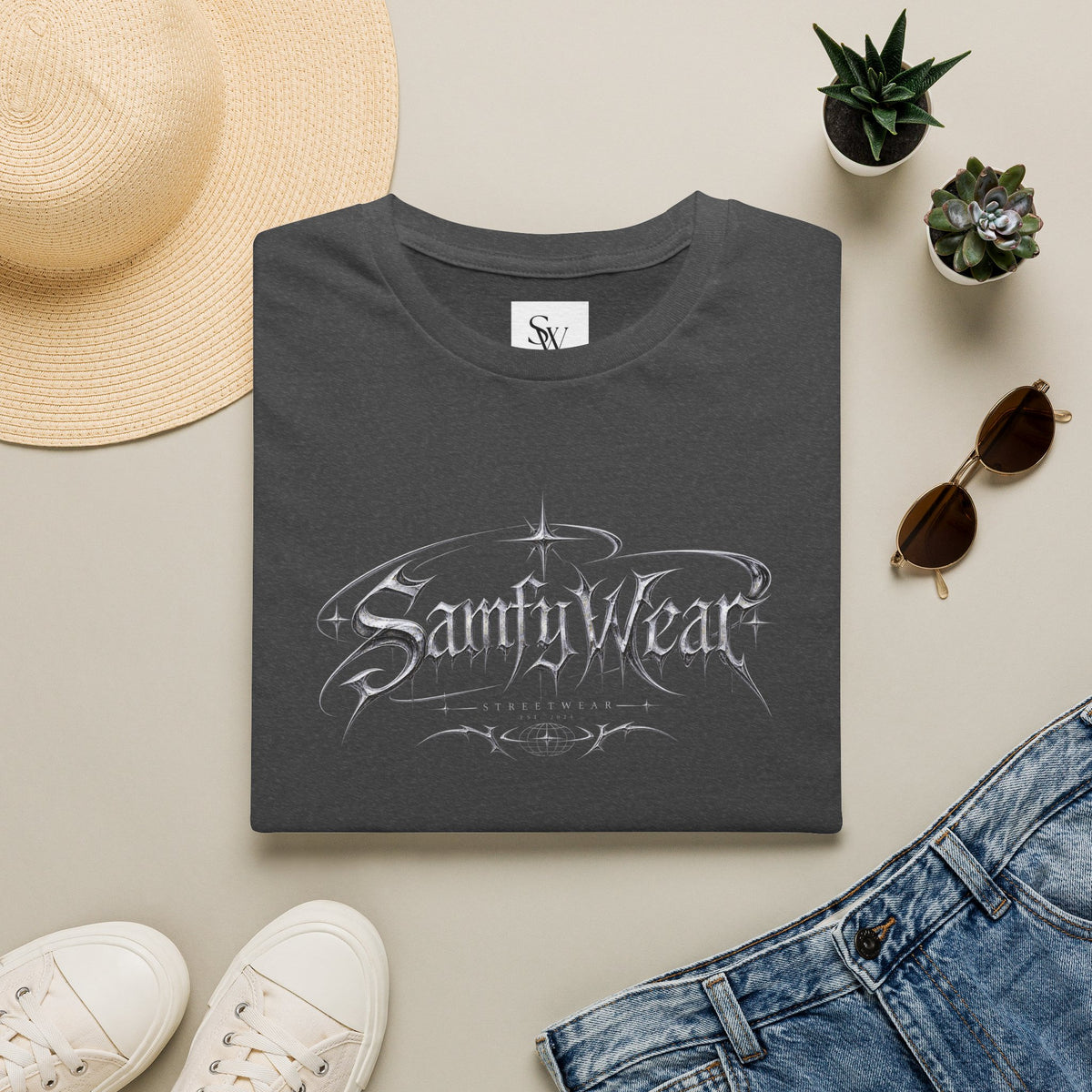Sanity Wear Gothic Logo T‑Shirt — Edgy Streetwear Graphic Tee