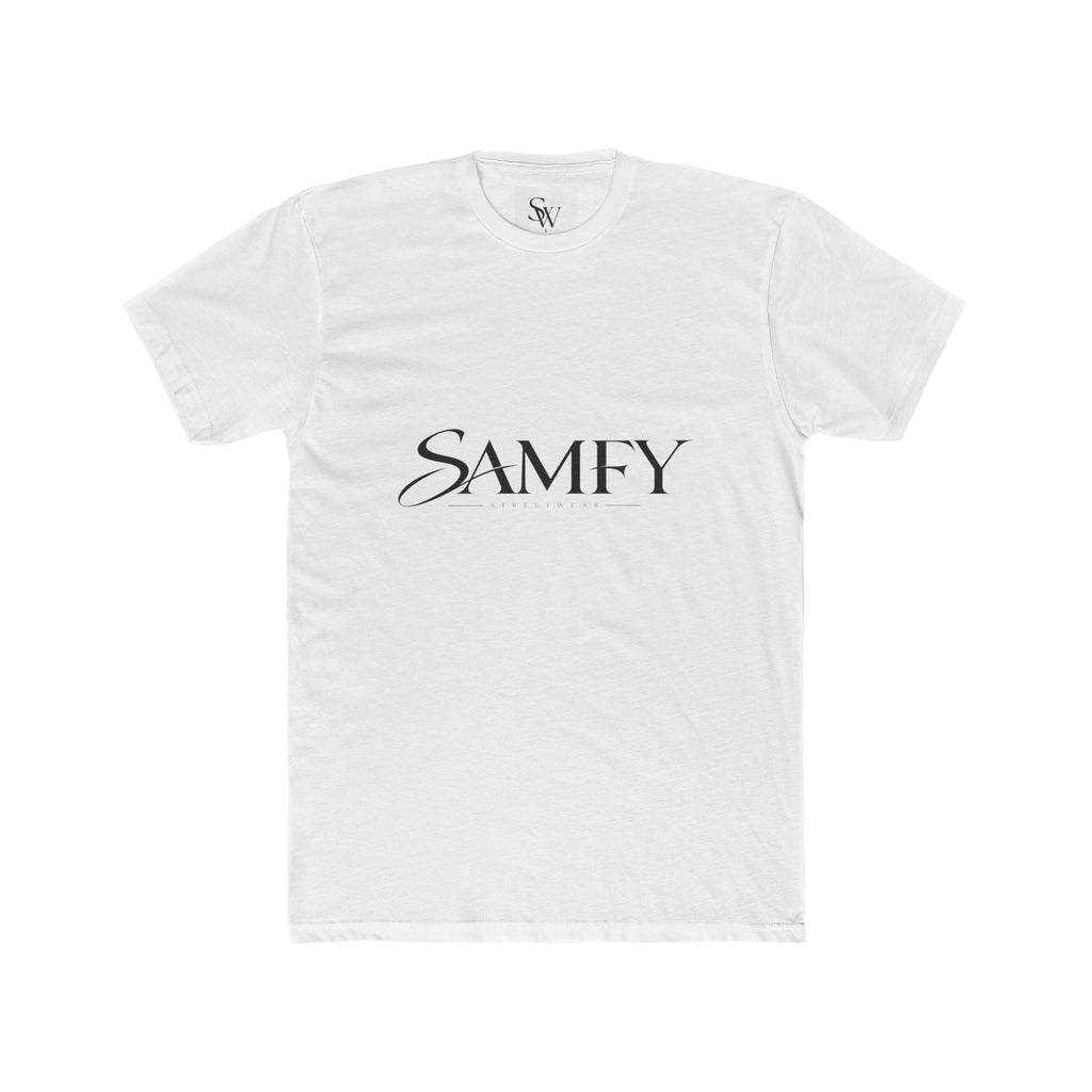 Samfy ‘Street Cred Over Credit’ Graphic Tee — Vintage Text Cotton Crew Shirt