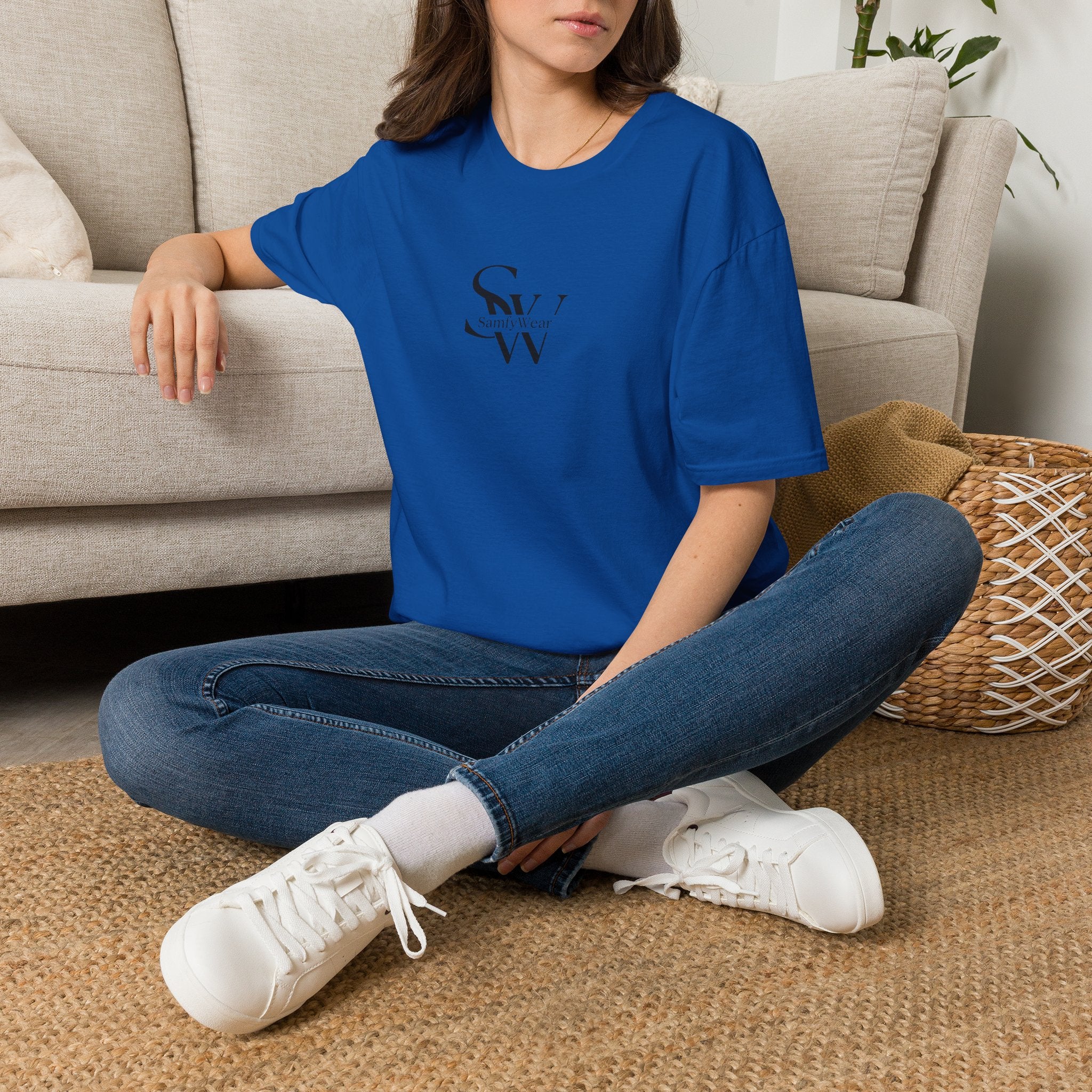 Minimalist Monogram T‑Shirt — 'SW' Slim Script Logo