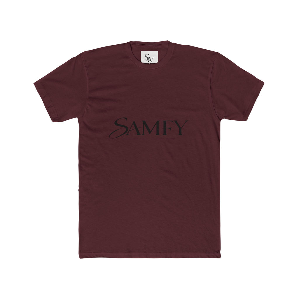 Samfy ‘Street Cred Over Credit’ Graphic Tee — Vintage Text Cotton Crew Shirt