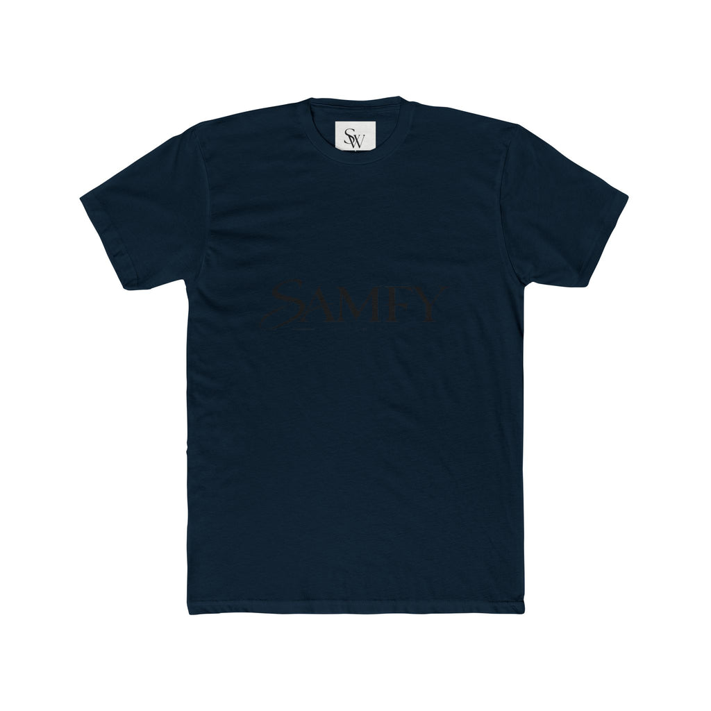 Samfy ‘Street Cred Over Credit’ Graphic Tee — Vintage Text Cotton Crew Shirt