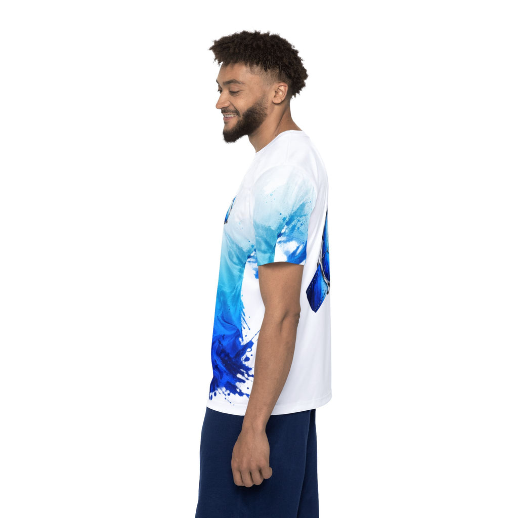 Blue Wave Sports Jersey — Men's All-Over Print Athletic Tee with Watch Graphic
