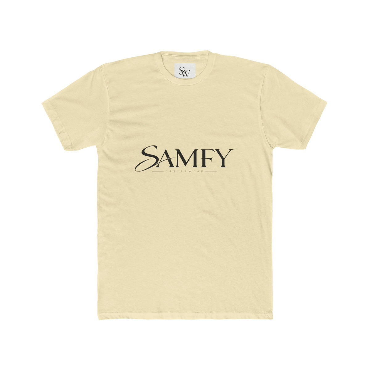 Samfy ‘Street Cred Over Credit’ Graphic Tee — Vintage Text Cotton Crew Shirt