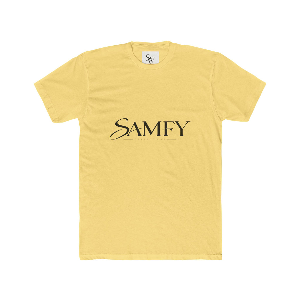 Samfy ‘Street Cred Over Credit’ Graphic Tee — Vintage Text Cotton Crew Shirt