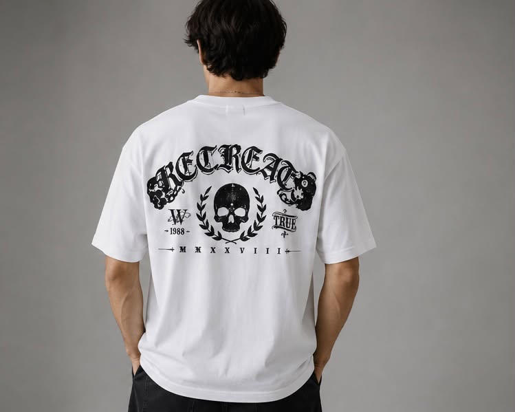 Skull Crest Tee — Vintage Gothic Graphic T-Shirt