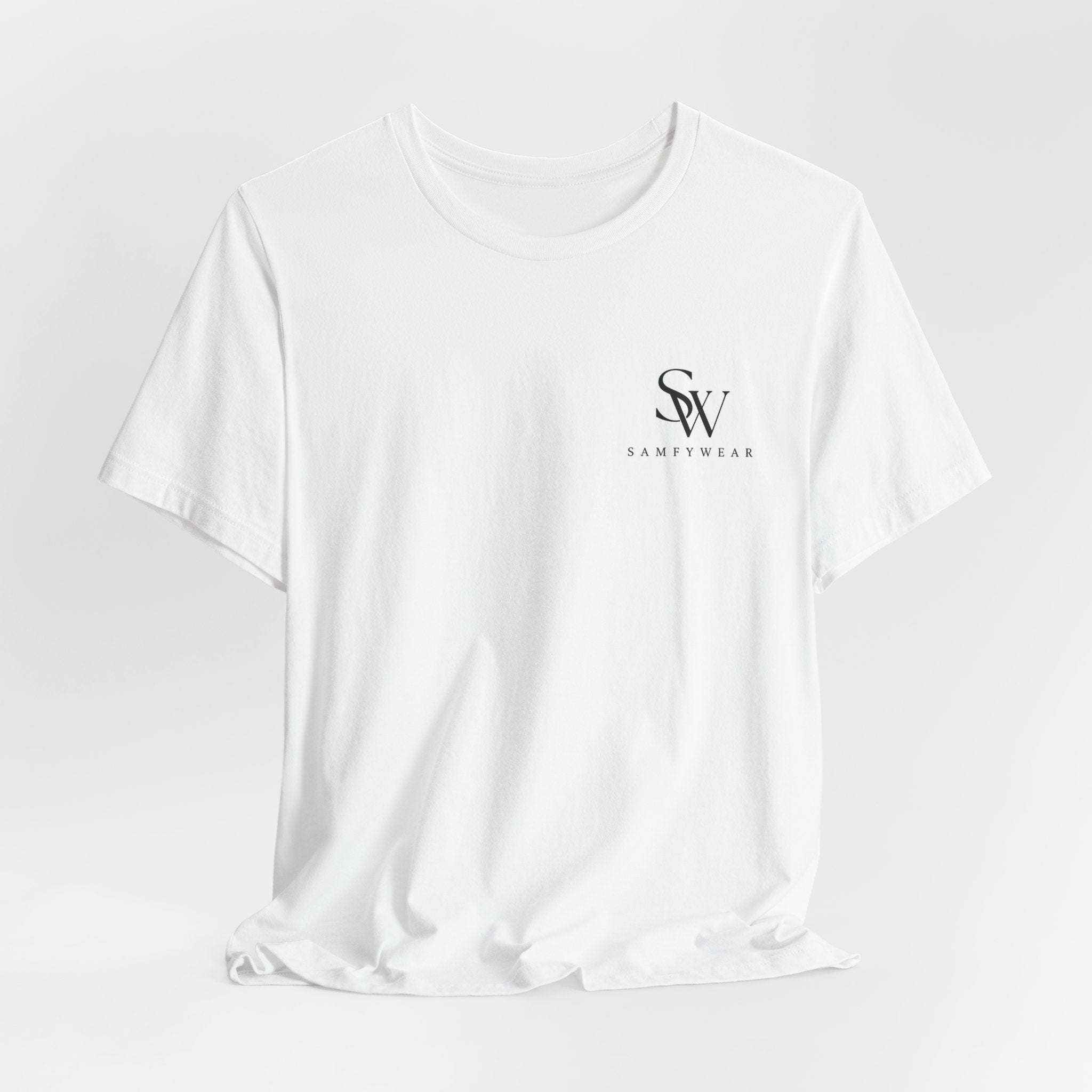 Samfywear Winged Sword Graphic Tee — Chest Logo & Back Winged Sword Design