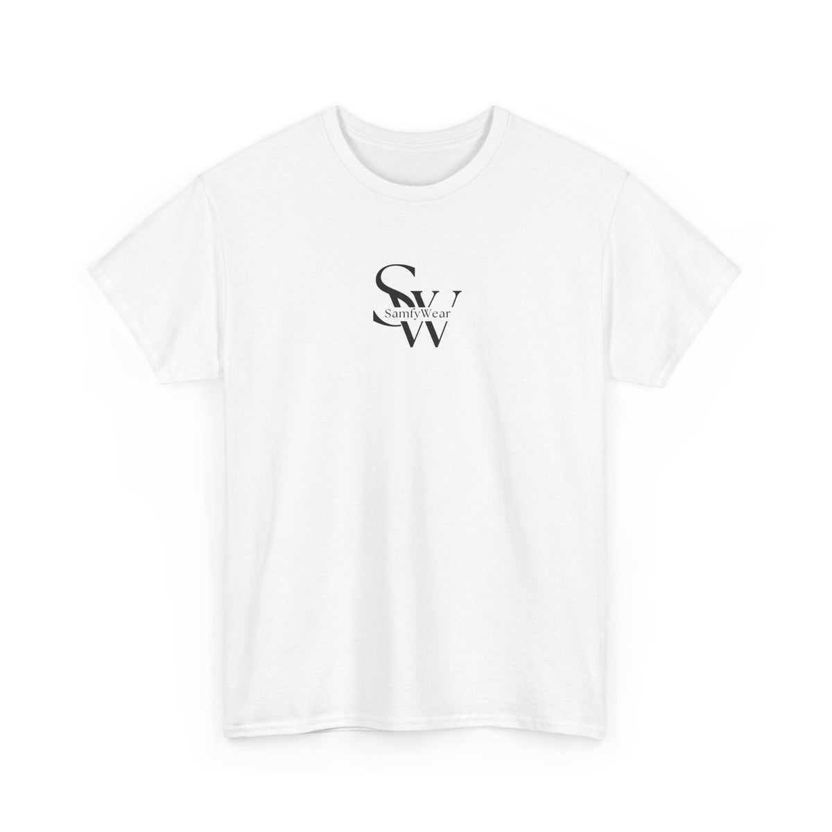 Minimalist 'SW' Monogram Tee — Small Chest Logo Cotton T-Shirt