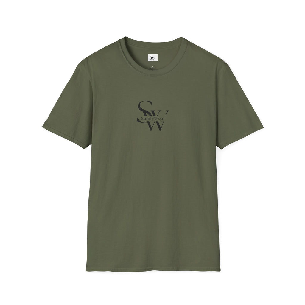 Minimalist Monogram T‑Shirt — 'SW' Slim Script Logo