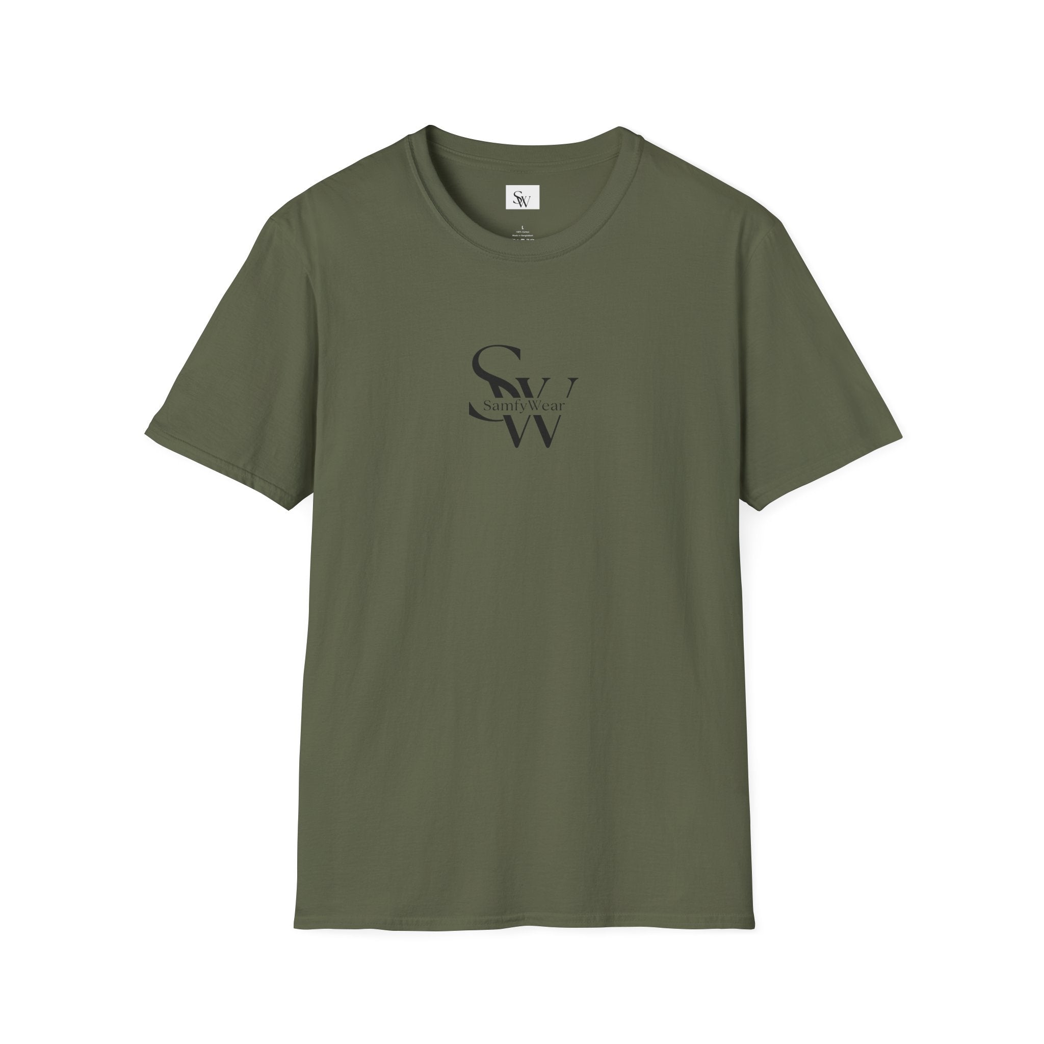Minimalist Monogram T‑Shirt — 'SW' Slim Script Logo