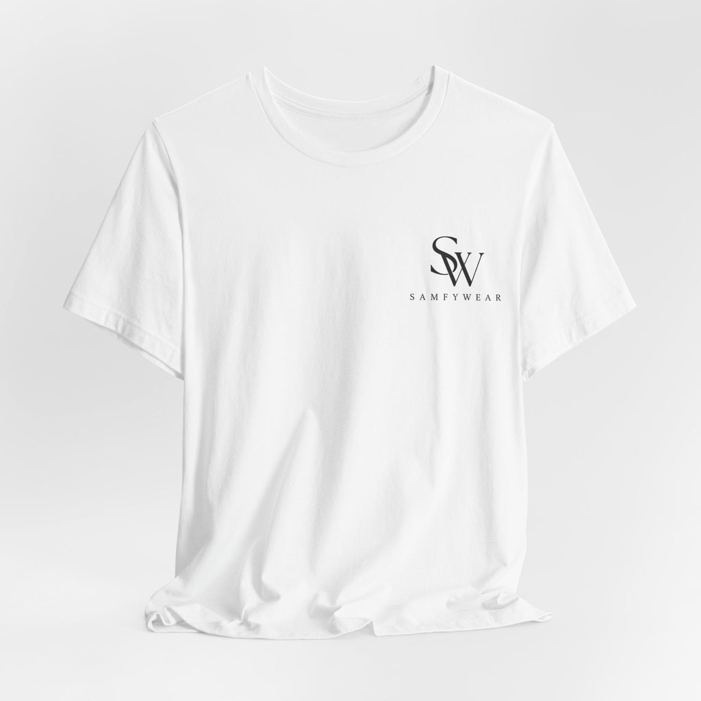 Samefywear Winged Sword Graphic Tee — "Disciplines Over Comfort" Back Print