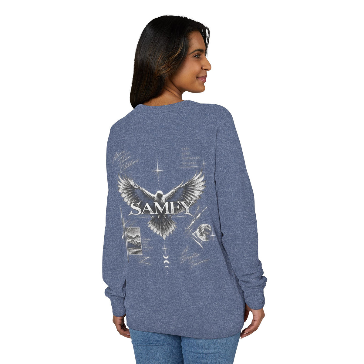 Samey Angel Wings Graphic Crewneck Sweatshirt