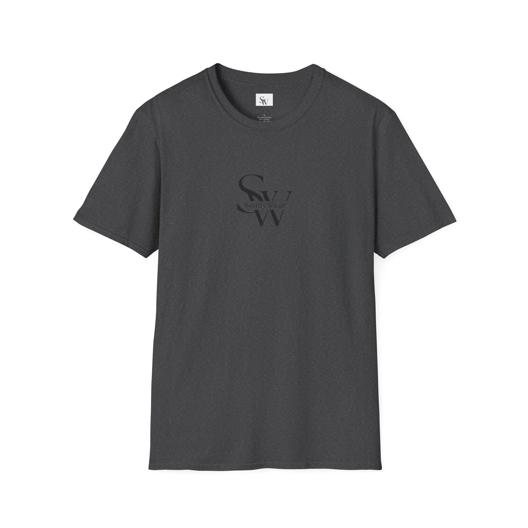 Minimalist Monogram T‑Shirt — 'SW' Slim Script Logo