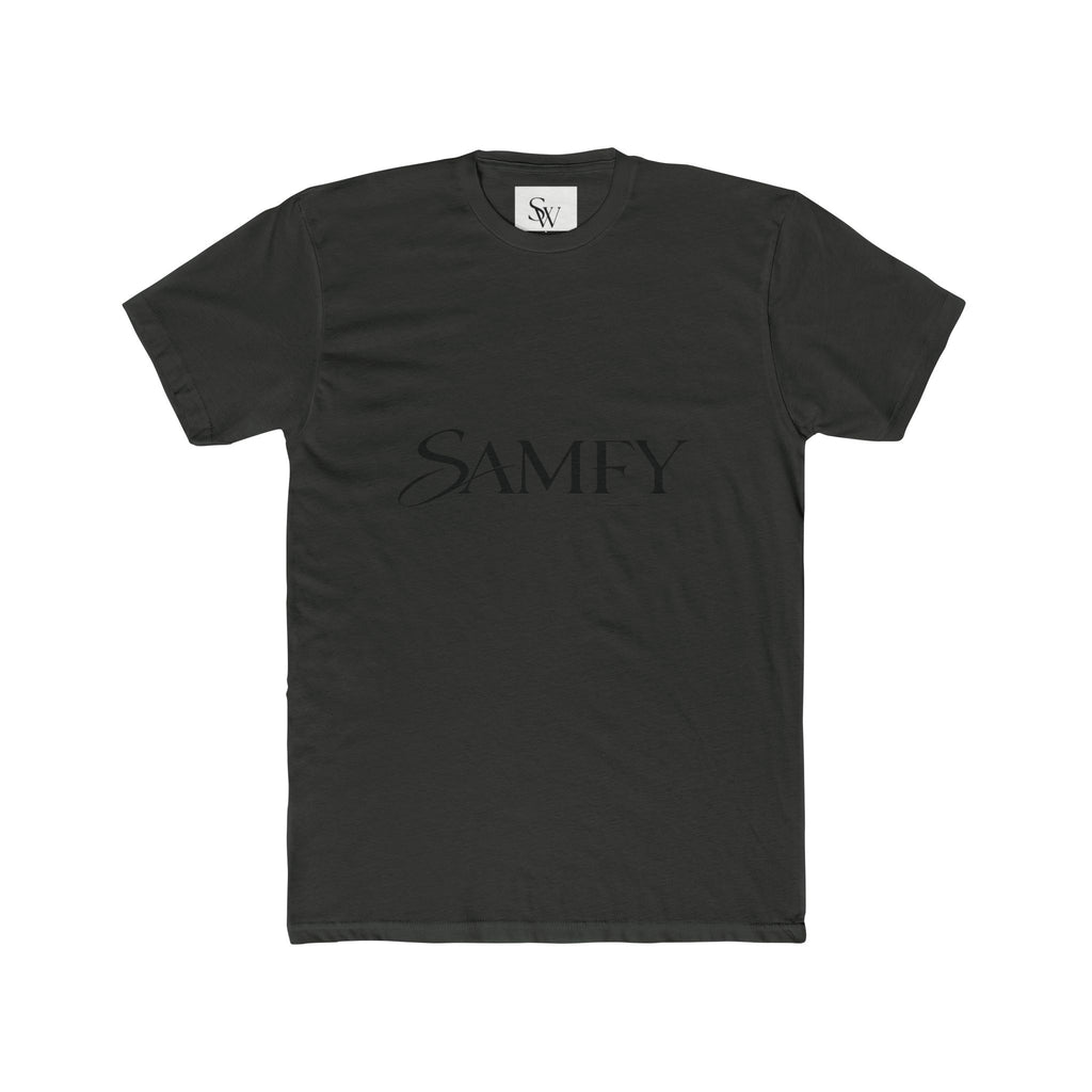 Samfy ‘Street Cred Over Credit’ Graphic Tee — Vintage Text Cotton Crew Shirt