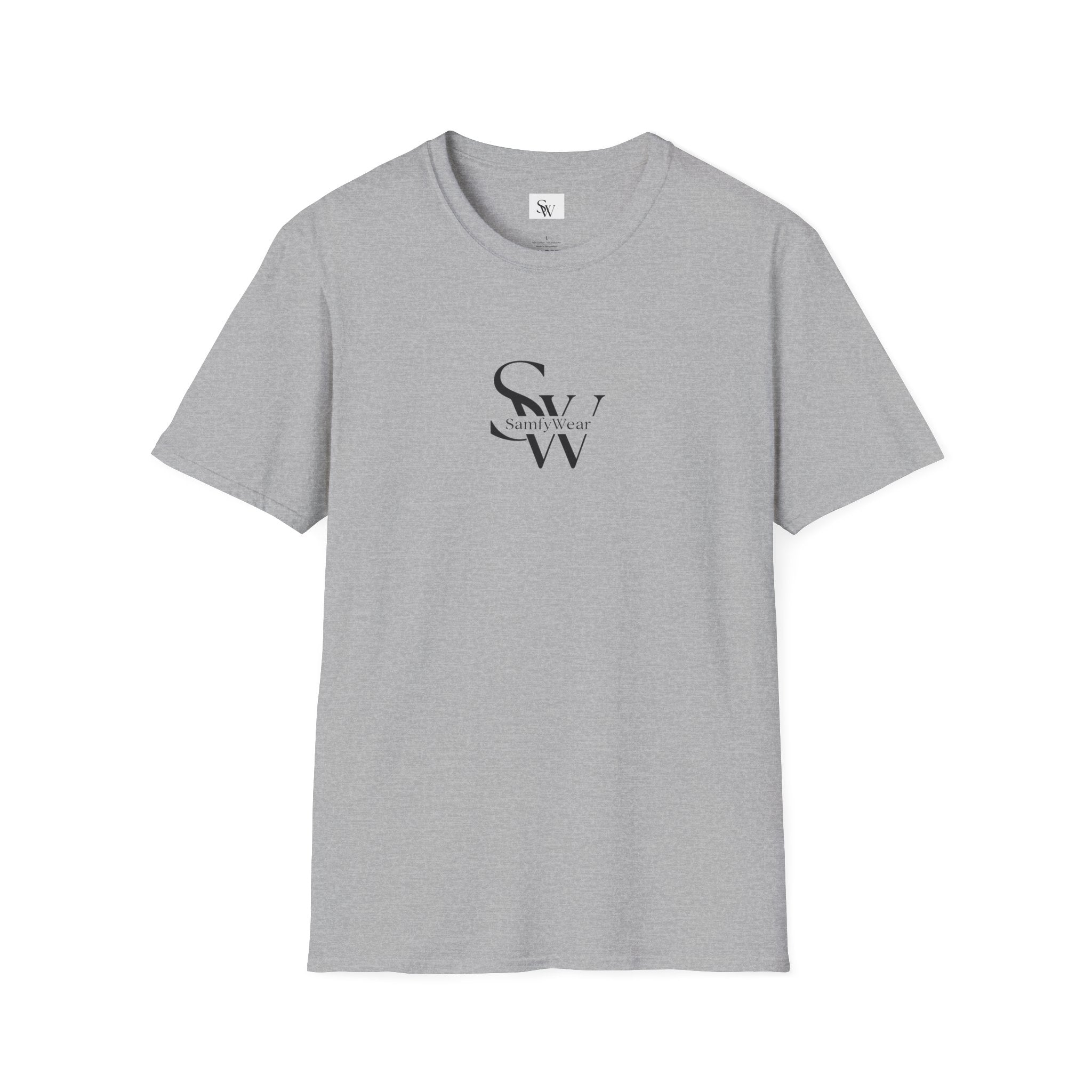 Minimalist Monogram T‑Shirt — 'SW' Slim Script Logo