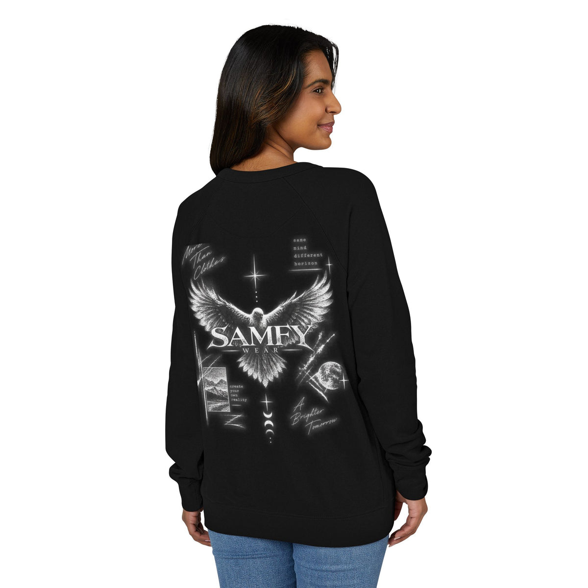 Samey Angel Wings Graphic Crewneck Sweatshirt