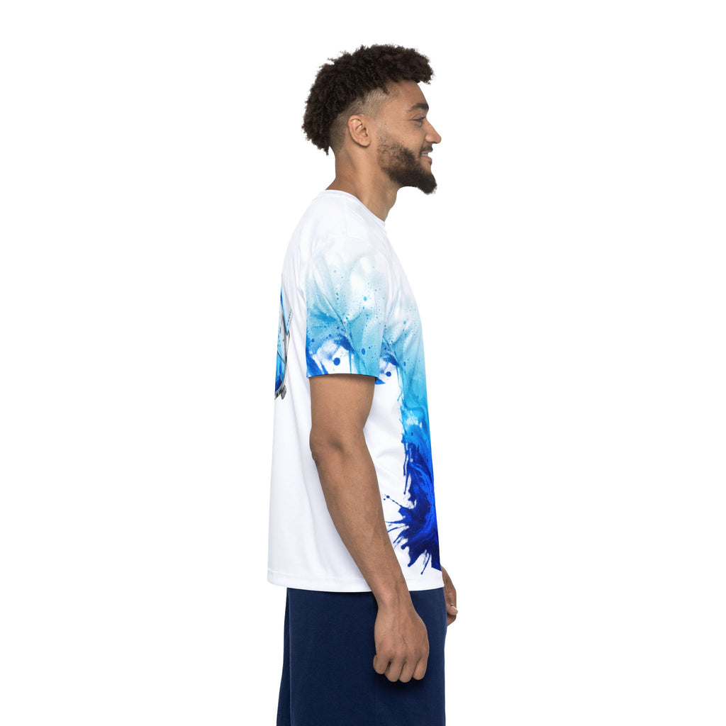 Blue Wave Sports Jersey — Men's All-Over Print Athletic Tee with Watch Graphic