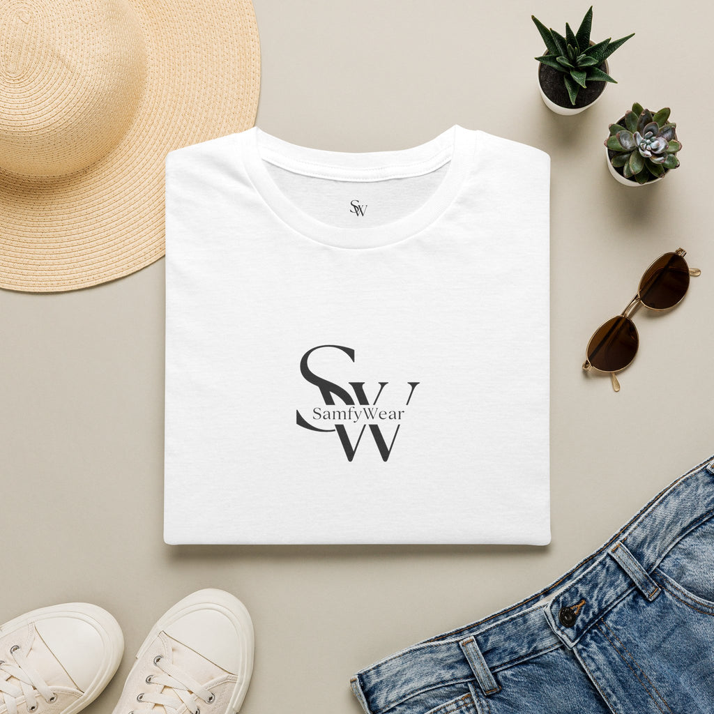 Minimalist Monogram T‑Shirt — 'SW' Slim Script Logo