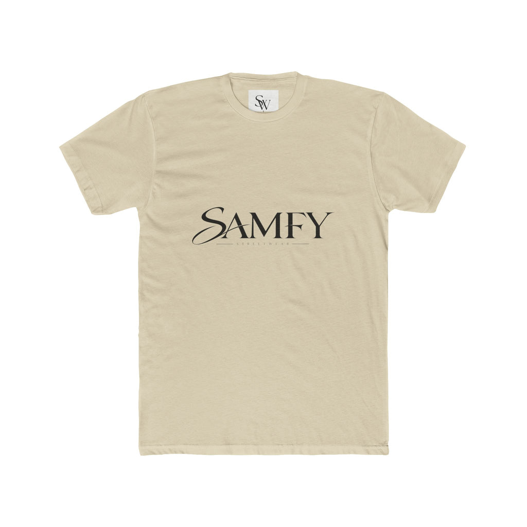 Samfy ‘Street Cred Over Credit’ Graphic Tee — Vintage Text Cotton Crew Shirt