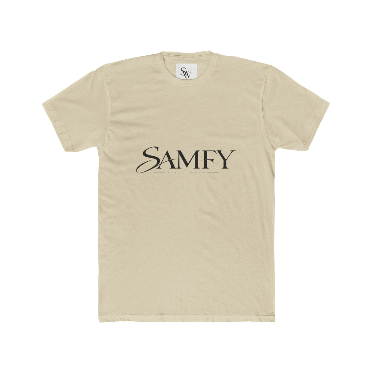 Samfy ‘Street Cred Over Credit’ Graphic Tee — Vintage Text Cotton Crew Shirt