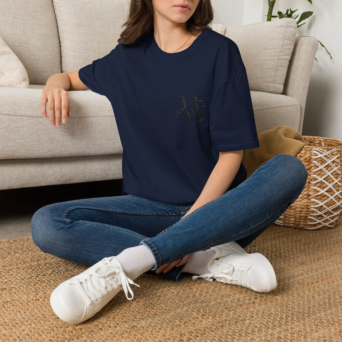Minimal Monogram 'W' & 'SAMEY' Chest Logo T-Shirt