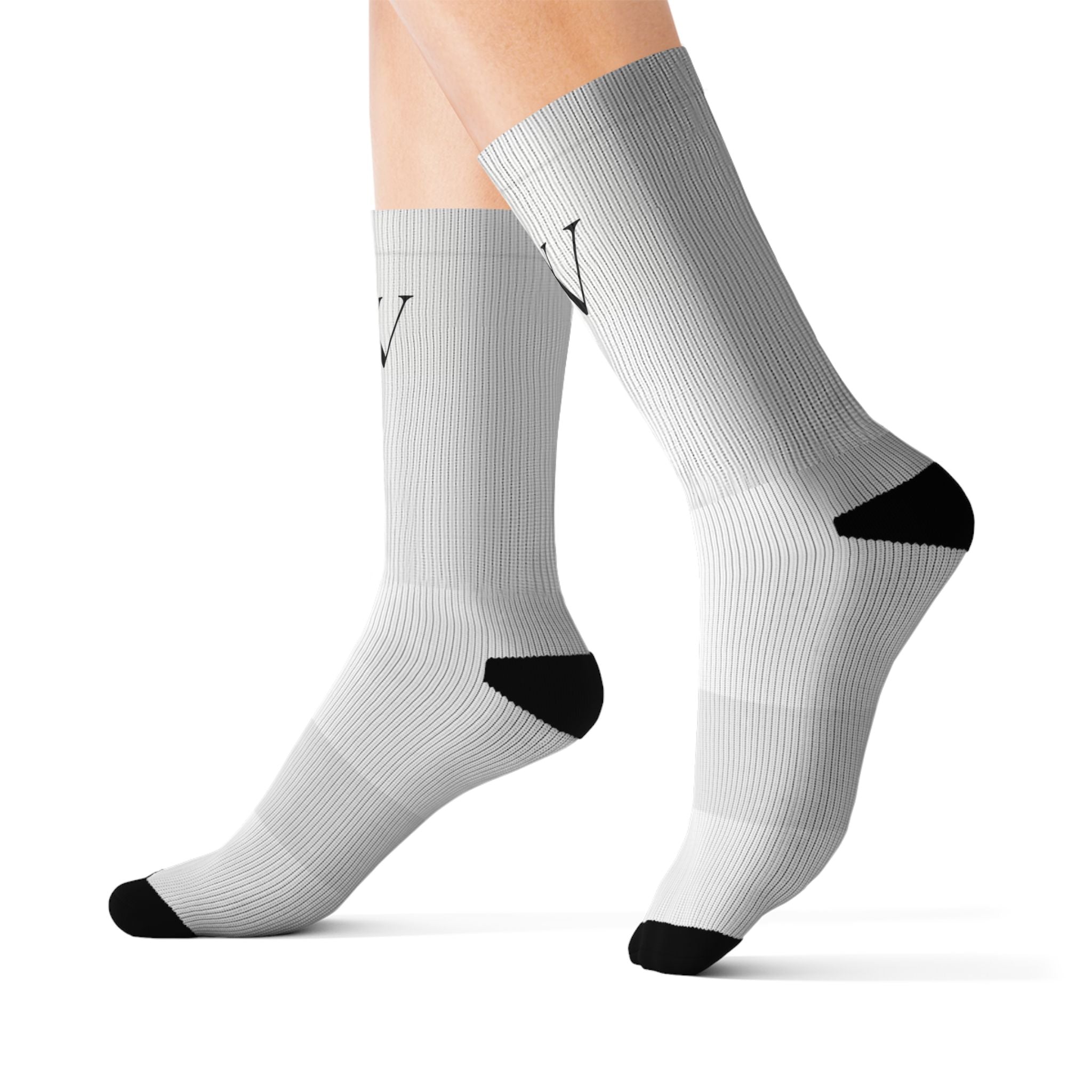 Monogram Sublimation Socks — Personalized AS Initial Crew Socks
