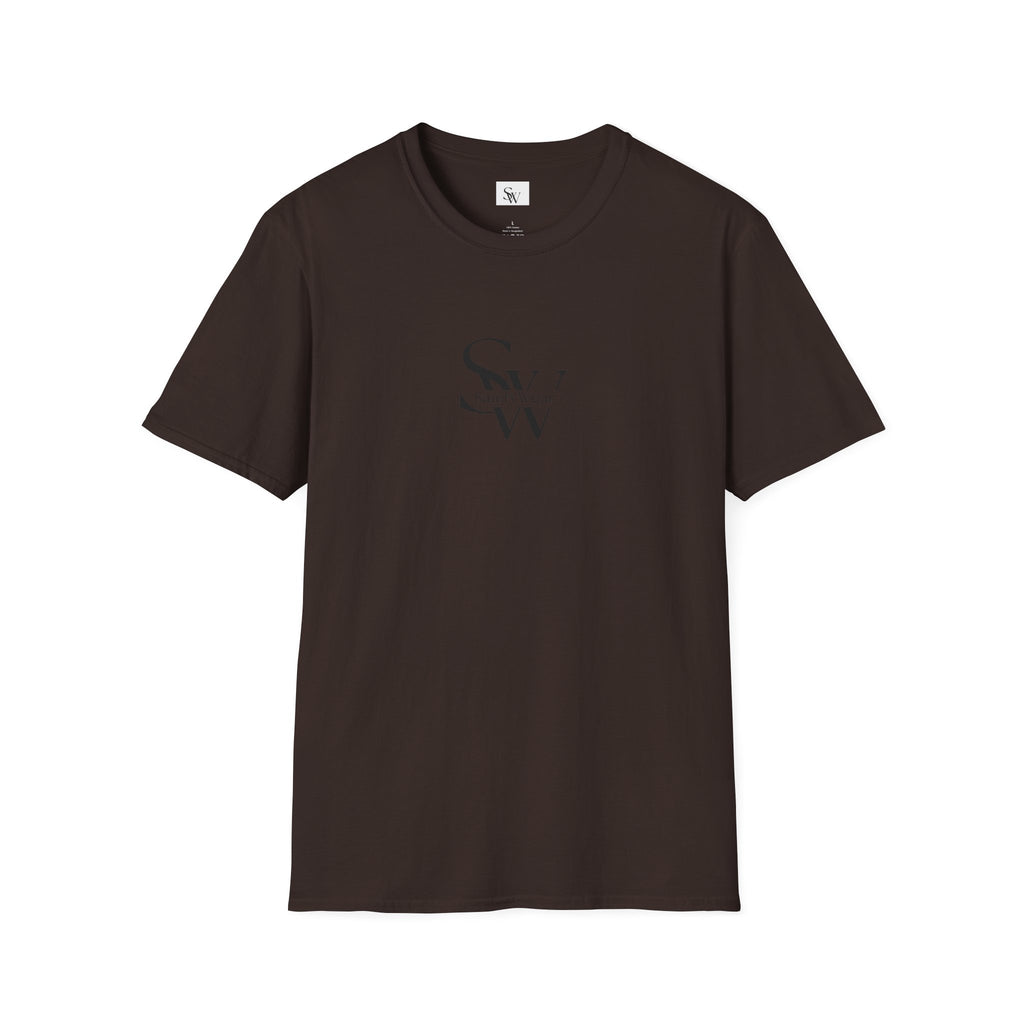 Minimalist Monogram T‑Shirt — 'SW' Slim Script Logo