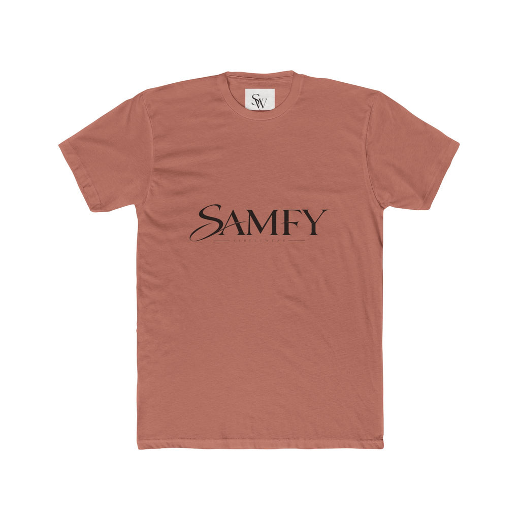Samfy ‘Street Cred Over Credit’ Graphic Tee — Vintage Text Cotton Crew Shirt
