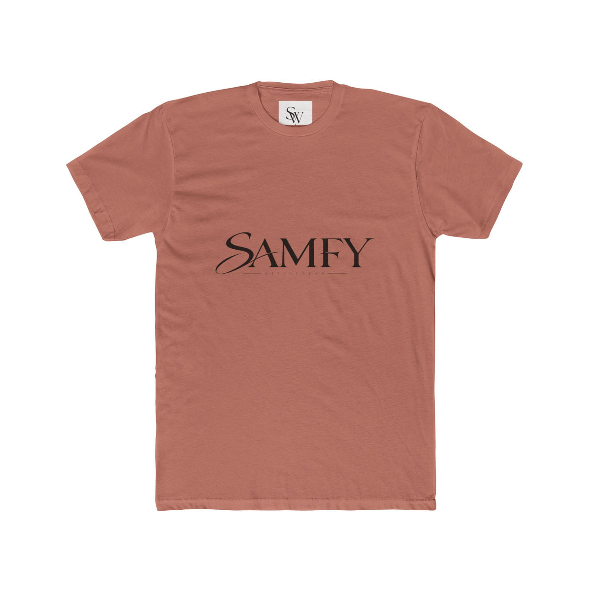 Samfy ‘Street Cred Over Credit’ Graphic Tee — Vintage Text Cotton Crew Shirt