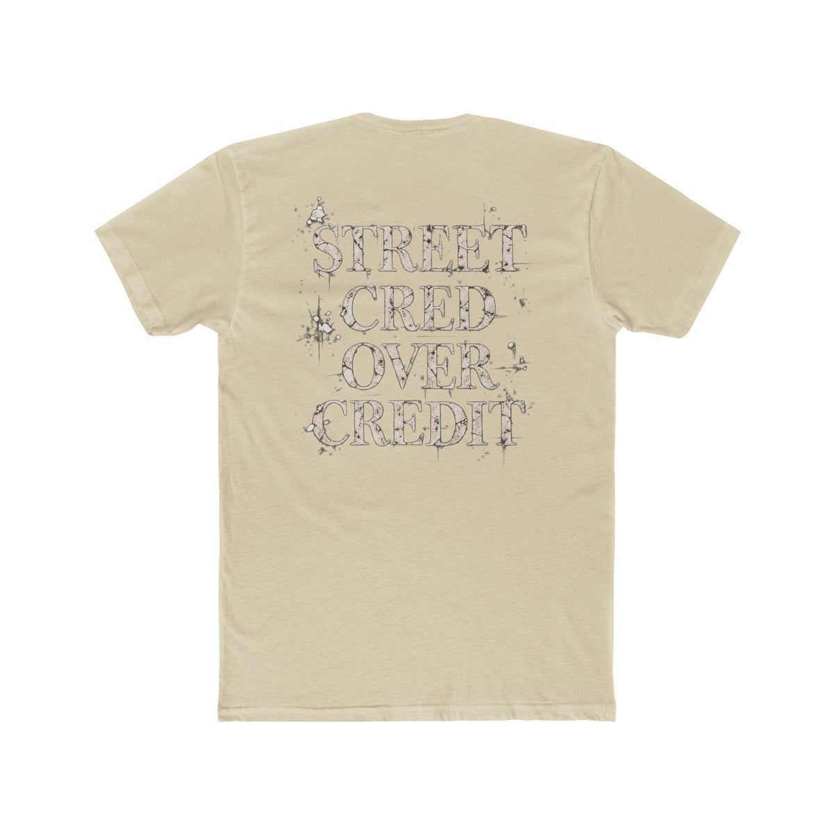Samfy ‘Street Cred Over Credit’ Graphic Tee — Vintage Text Cotton Crew Shirt